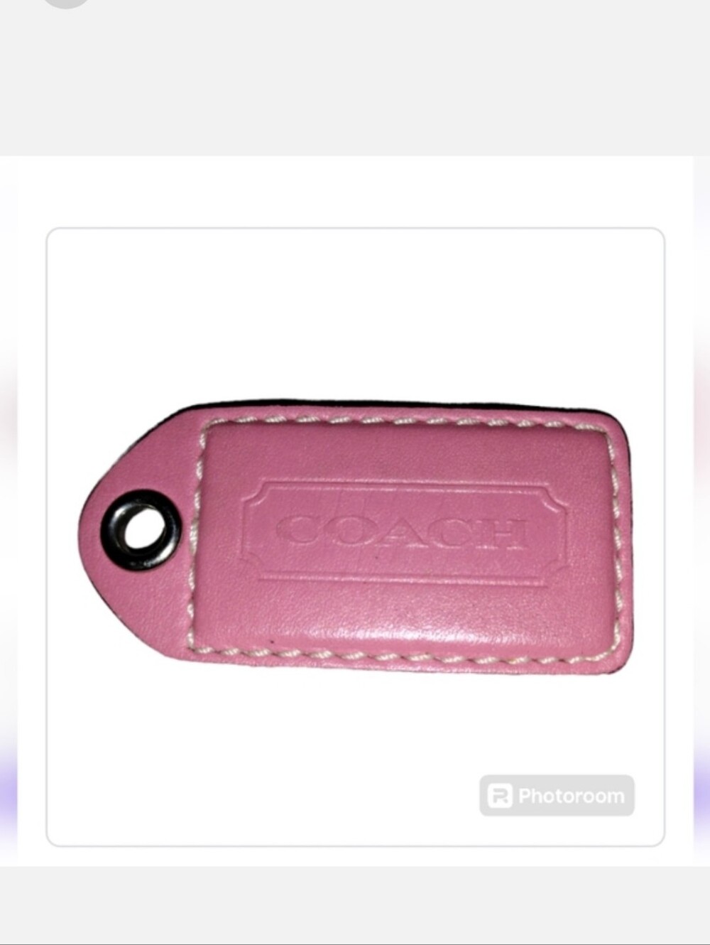Vintage Coach Pink Leather Hang Tag